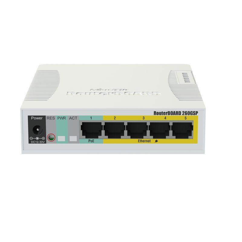 RB260GSP-Mikrotik RB260GSP 5 PORT gigabit POE +SFP Switch ( CSS106-1G-4P-1S) RB260GSP-Mikrotik RB260GSP 5 PORT gigabit POE +SFP Switch ( CSS106-1G-4P-1S)