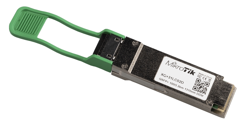 -Mikrotik XQ+31LC02D, 100GBIT QSFP28 SM Fiber Modül, 2 km Menzil, Düşük Güç Tüketimi