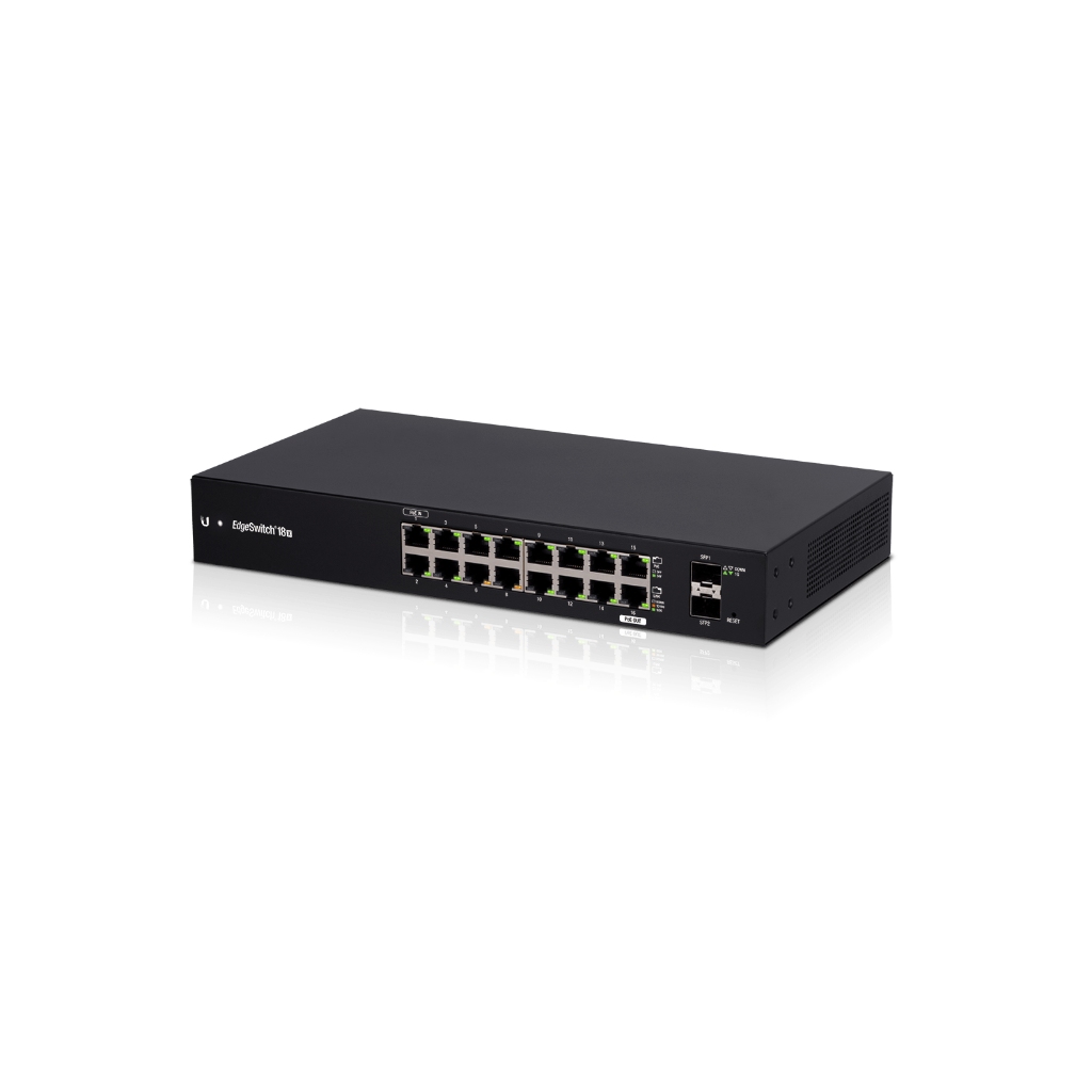 UBNT ES-18X Ubiquiti Networks EdgeSwitch 18X (ES-18X) – 16 Gigabit RJ45, 2 SFP Port, Fanless and Affordable WISP Switch ürün görseli 4 - wifidepo