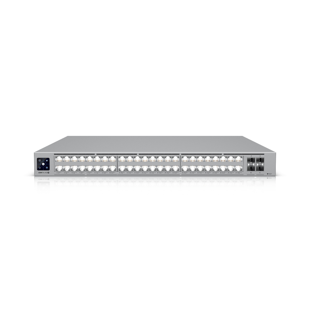 -UBNT UniFi Pro XG 48 PoE (USW-Pro-XG-48-PoE) – 48 Port 10G/2.5G PoE+++ Layer 3 Switch, 25G SFP28 Uplink ve 1.080W PoE – En İyi Fiyatlarla!